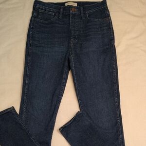Madewell High Rise Skinny Jeans Size 29T- Tall Dark Blue Wash EUC